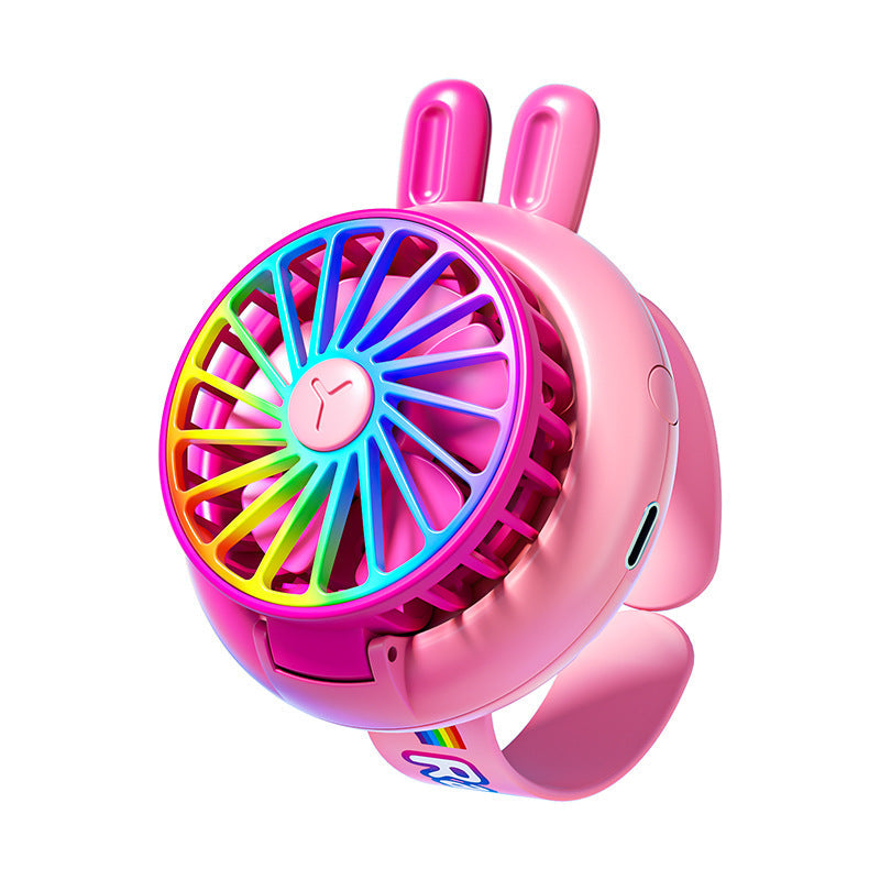 New Summer Mini Watch With A Handy Wrist-mounted Night Light And Rechargeable Small Fan For Kids