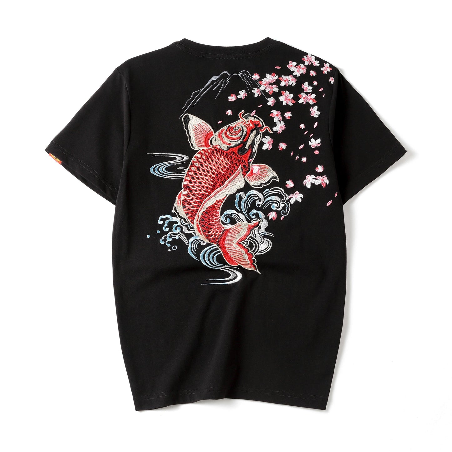 KH628 Rot Koi Fisch Besticktes T-Shirt