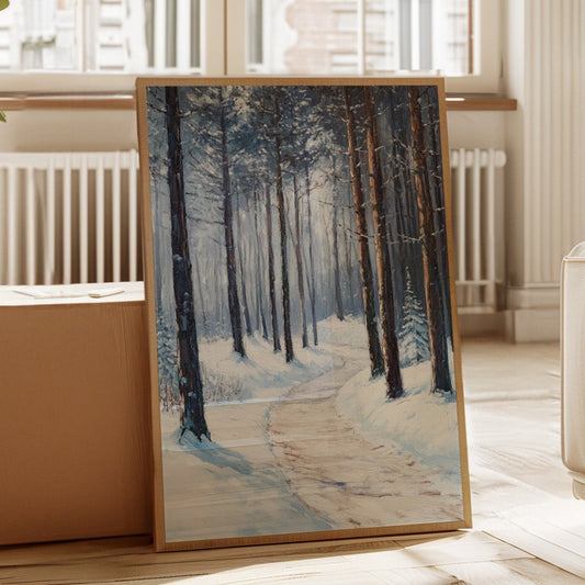 Un chemin dans l'étreinte de l'hiver