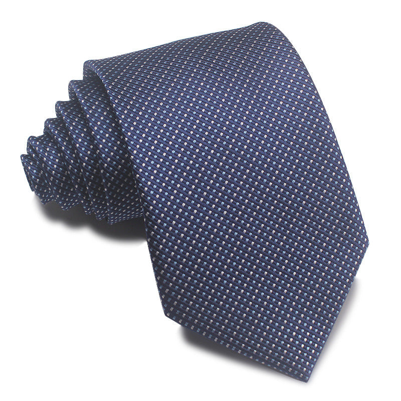 8CM Polyester Jacquard Striped Tie Men's Business Formal Red Black Blue