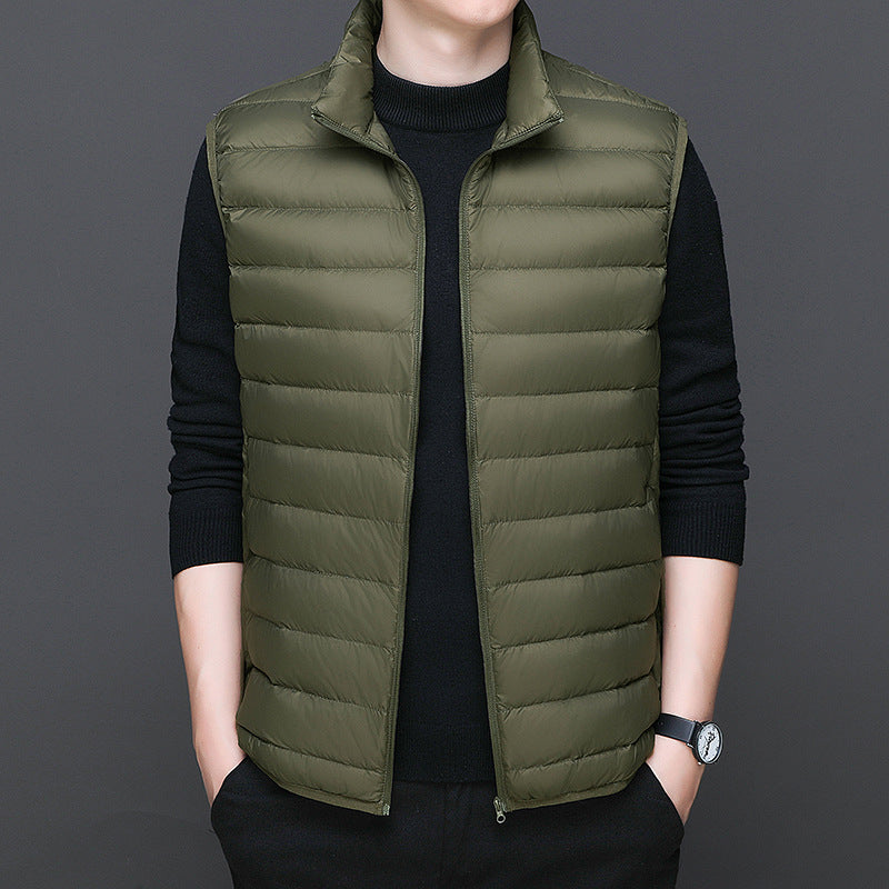 Winter Short Thermal Duck Down Lightweight Puffer Vest