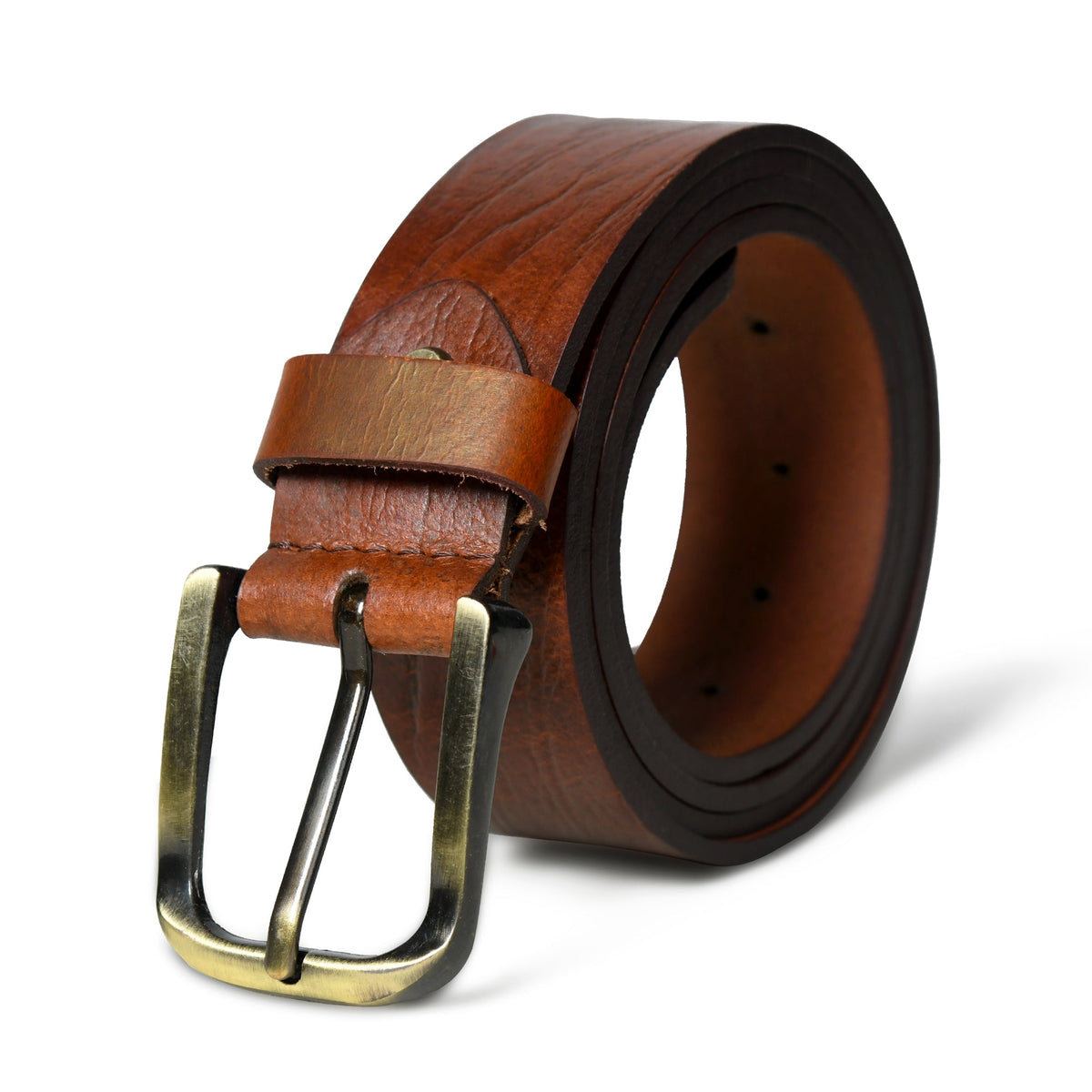Ceinture à boucle ardillon marron vif