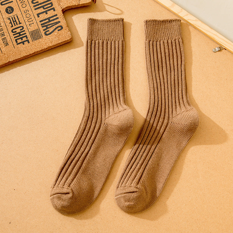 Double-needle Cotton Mid-calf Athletic Socks