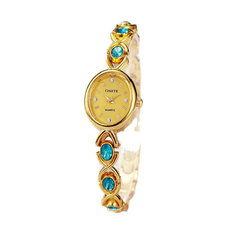 Womens Colored Diamond Niche High Appearance Value Bracelet Watch