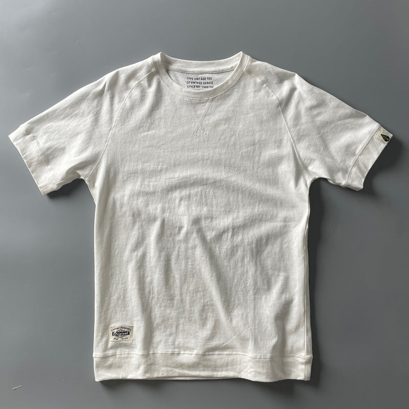Mens Retro Crew-Neck Short-Sleeve T-Shirt