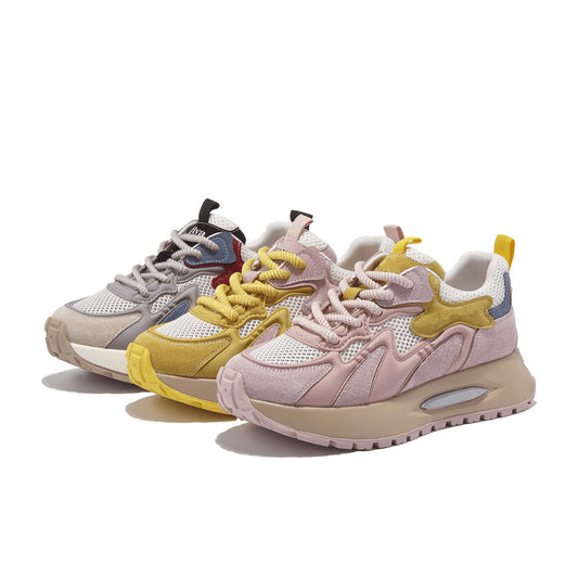 Luxury Sneakers Women Thick Bottom Round Toe Breathing Chunky Platform Sneakers Fashion Breathable Lightweight Comfortable Sneakers Non-Slip Girl Tennis Running Walking Shoes