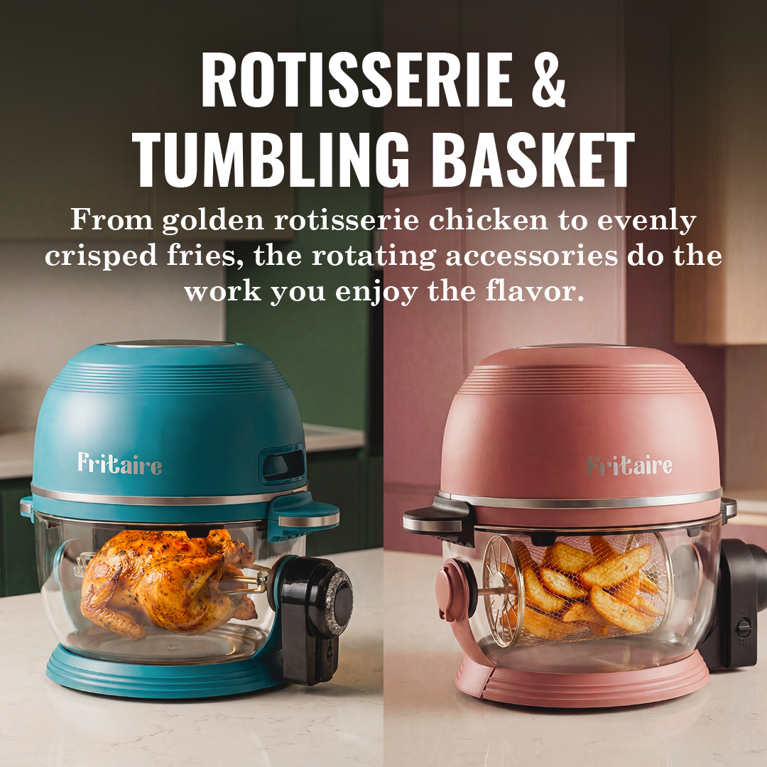 Fritaire Self-Cleaning Air Fryer™ | Non-Toxic 9-in-1 Glass Bowl | Cherry