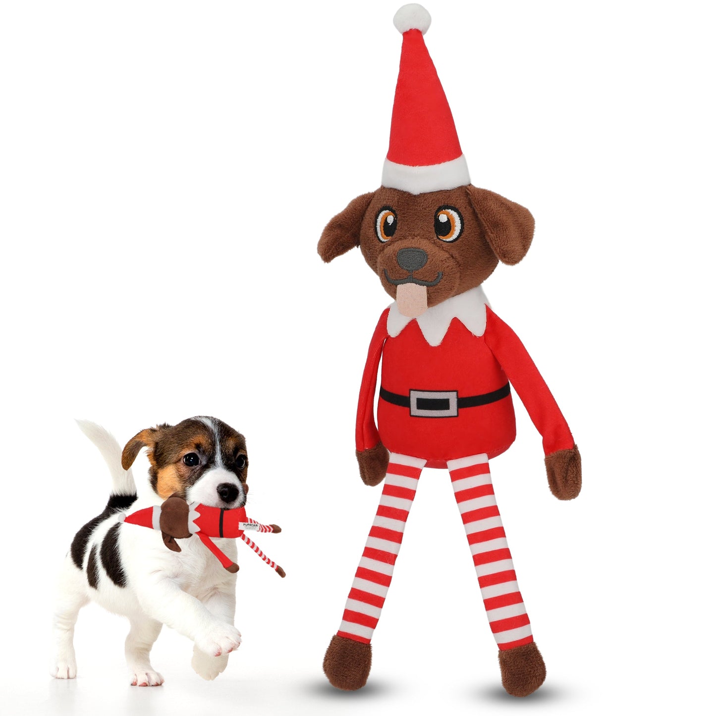 PUPROAR Pooch on a Perch | Elf Dog Toy & Christmas Dog Toy
