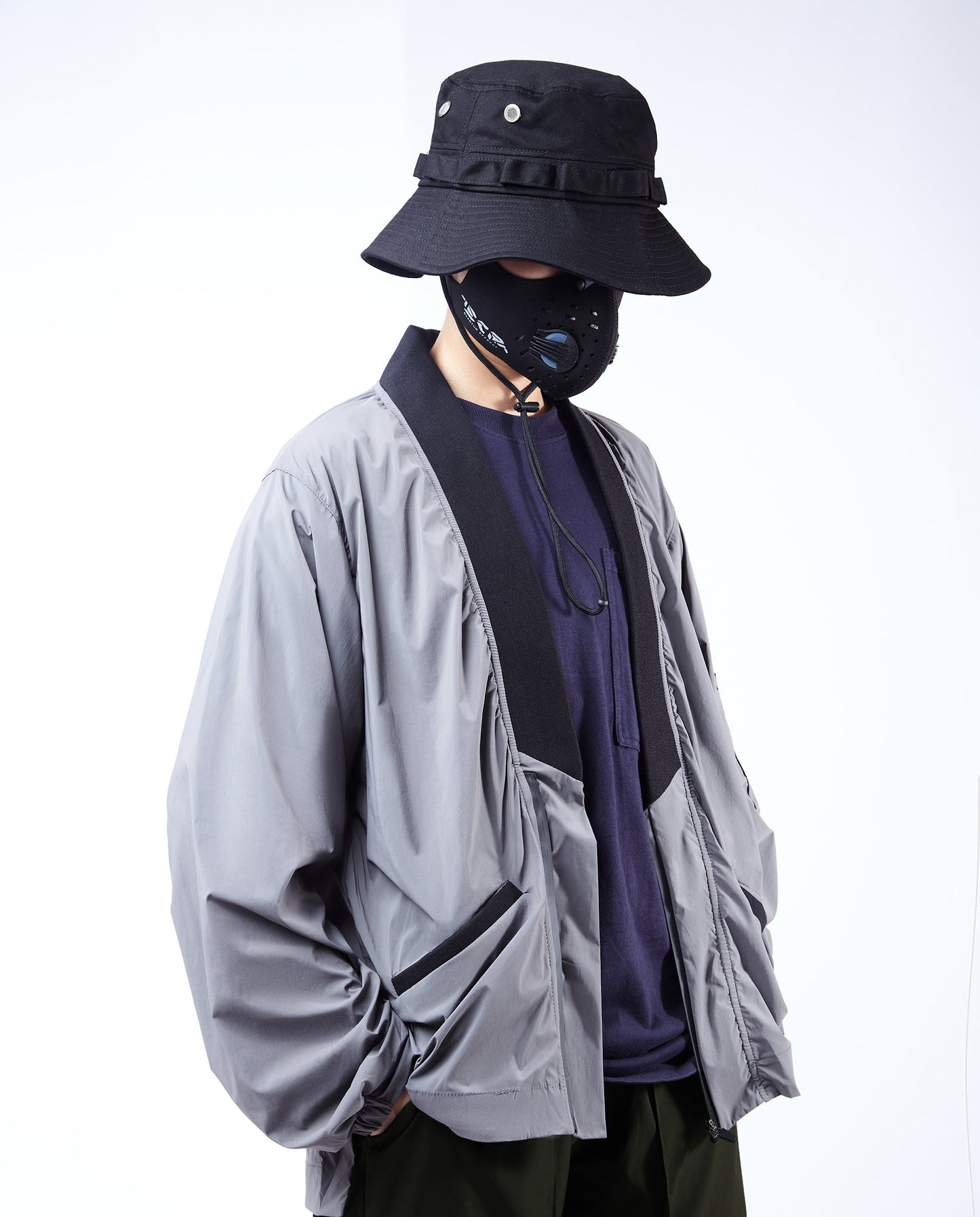 Chemise kimono APT2809 grise