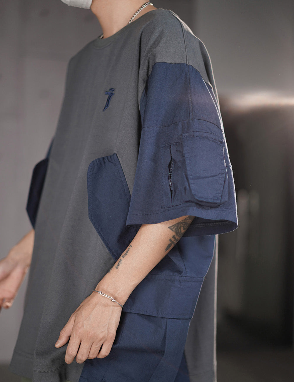 HiT38 Double Patchwork T-shirt I-Tech