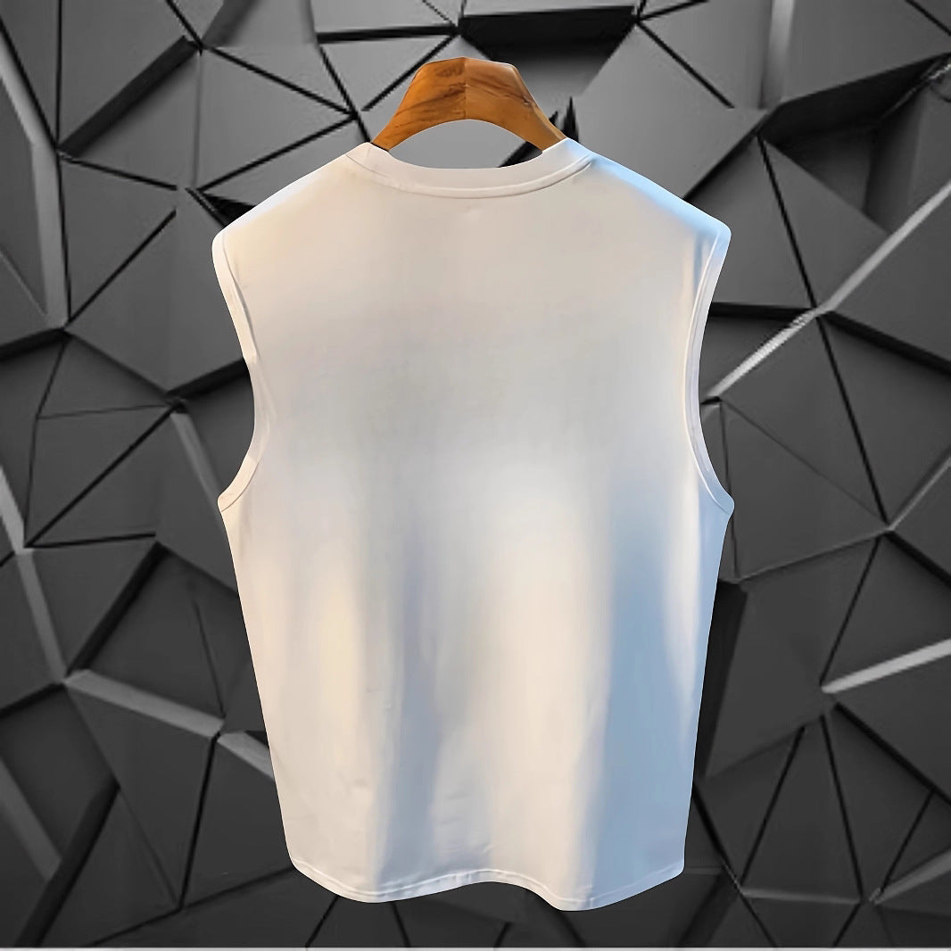 Fashionable Mens Sleeveless Printed Top