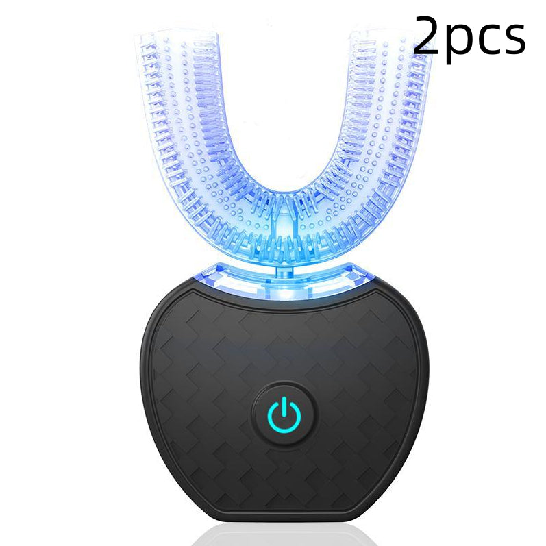 360 Degrees Intelligent Automatic Electric  Toothbrush Waterproof U Type Tooth Brush Whitening Blue Light USB Charging
