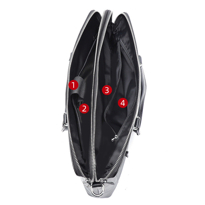 Double Zipper Compartment Briefcase For Men