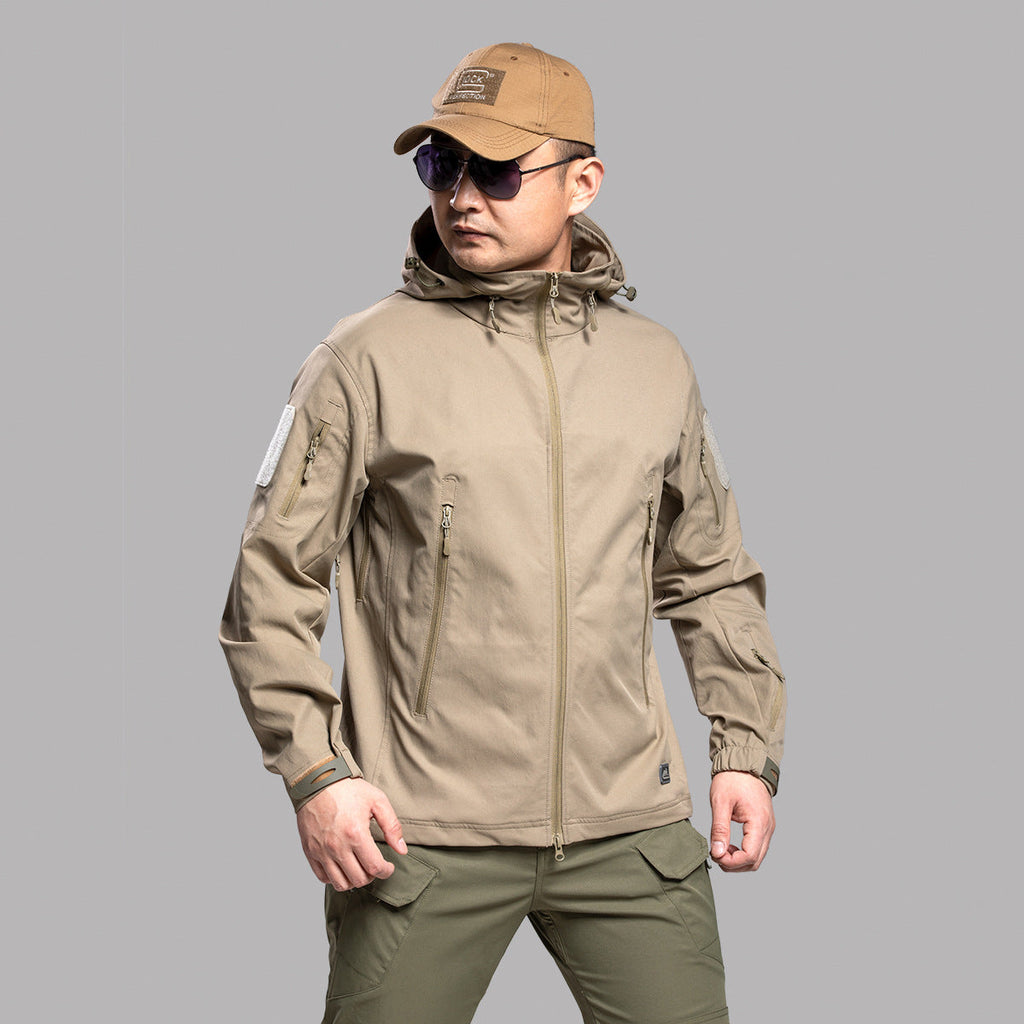 Mens Camouflage Shark-Skin Breathable Jacket