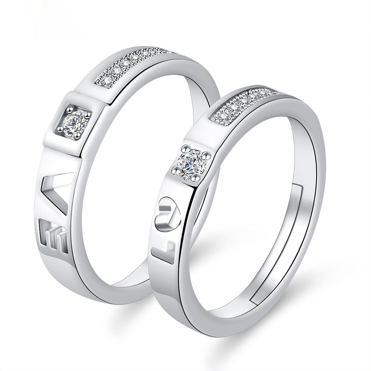 Moissanite Engagement Couple Couple Rings