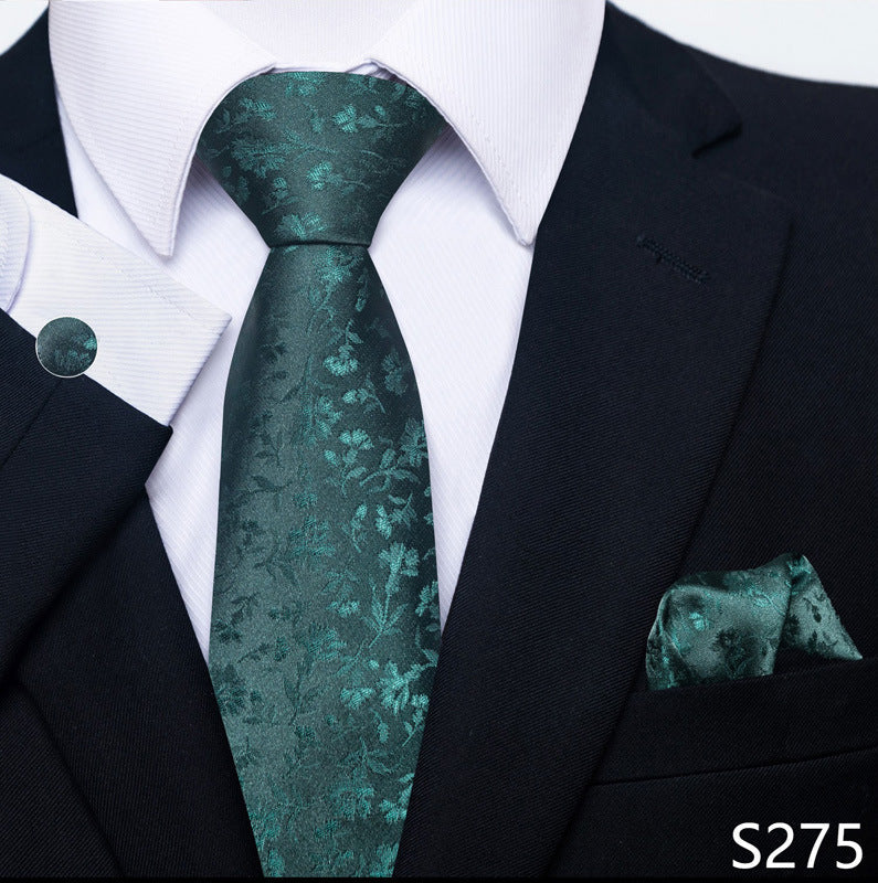 Men's Creative All-match Business Formal Wear Tie Scarf Cuff Buckle Set