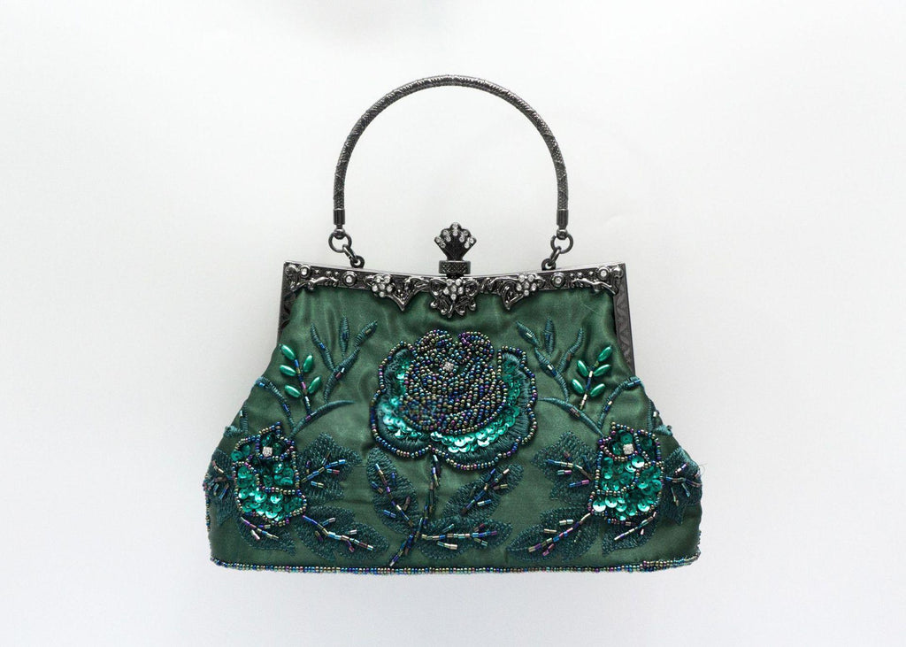 Vintage Handmade Beaded Embroidery Evening Bag For Gowns