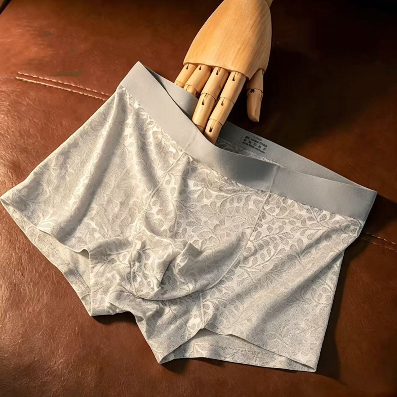 Seamless Ice-silk Mens Underwear Bare-feel Lace Sexy