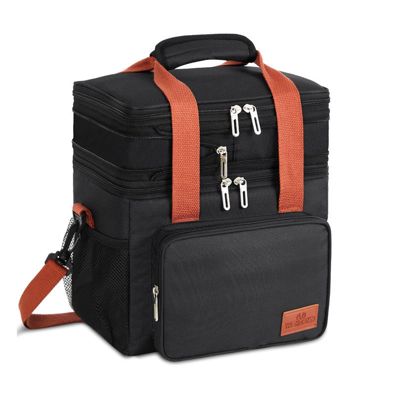 Double-layer High-capacity Lunch Bag With Thermal Insulation For Picnics