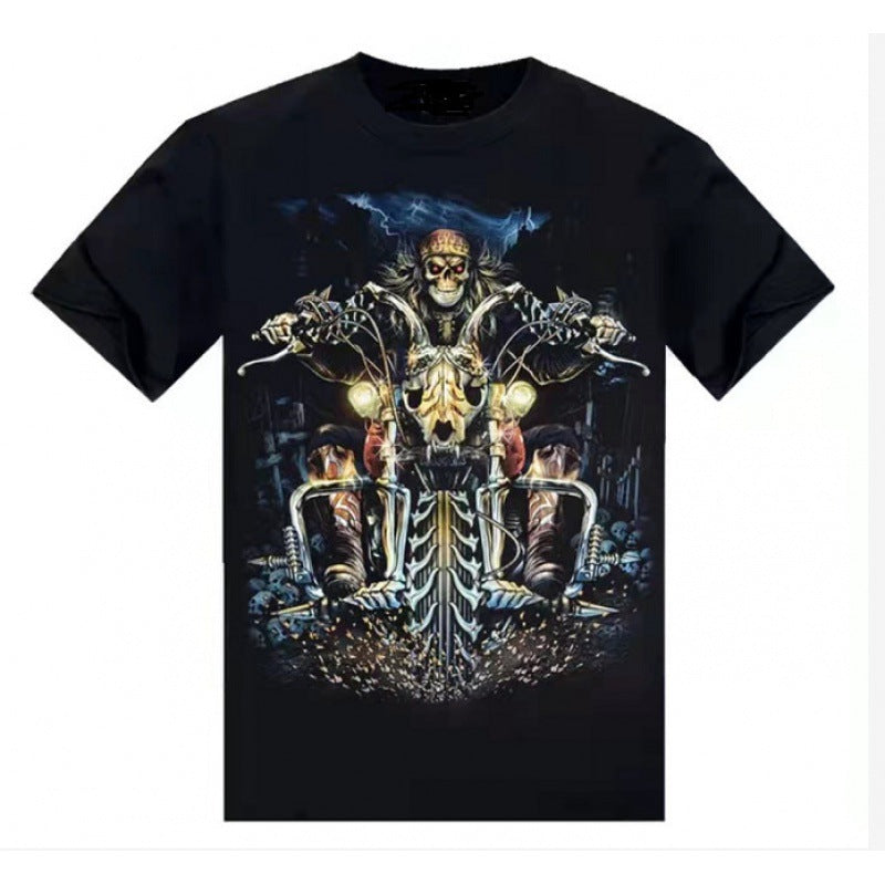 Printed Short-sleeved Leisure Motorcycle