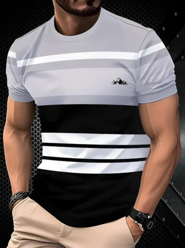 Fashionable 3D Letter-Print Mens Casual T-Shirt