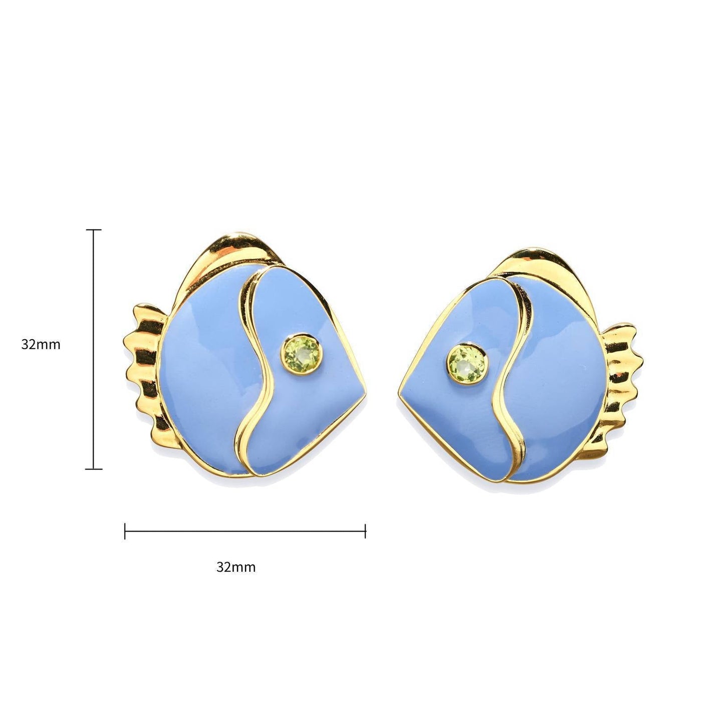 Retro Chic Blue Little Fish Earrings