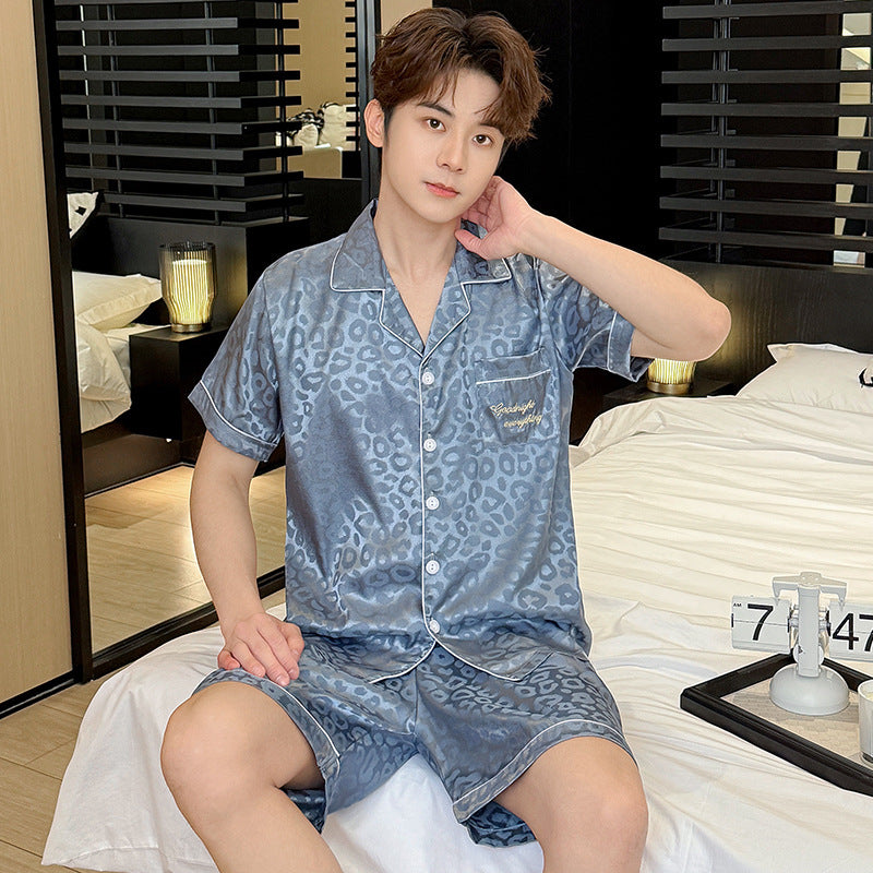 Mens And Boys Summer Black-striped Loungewear