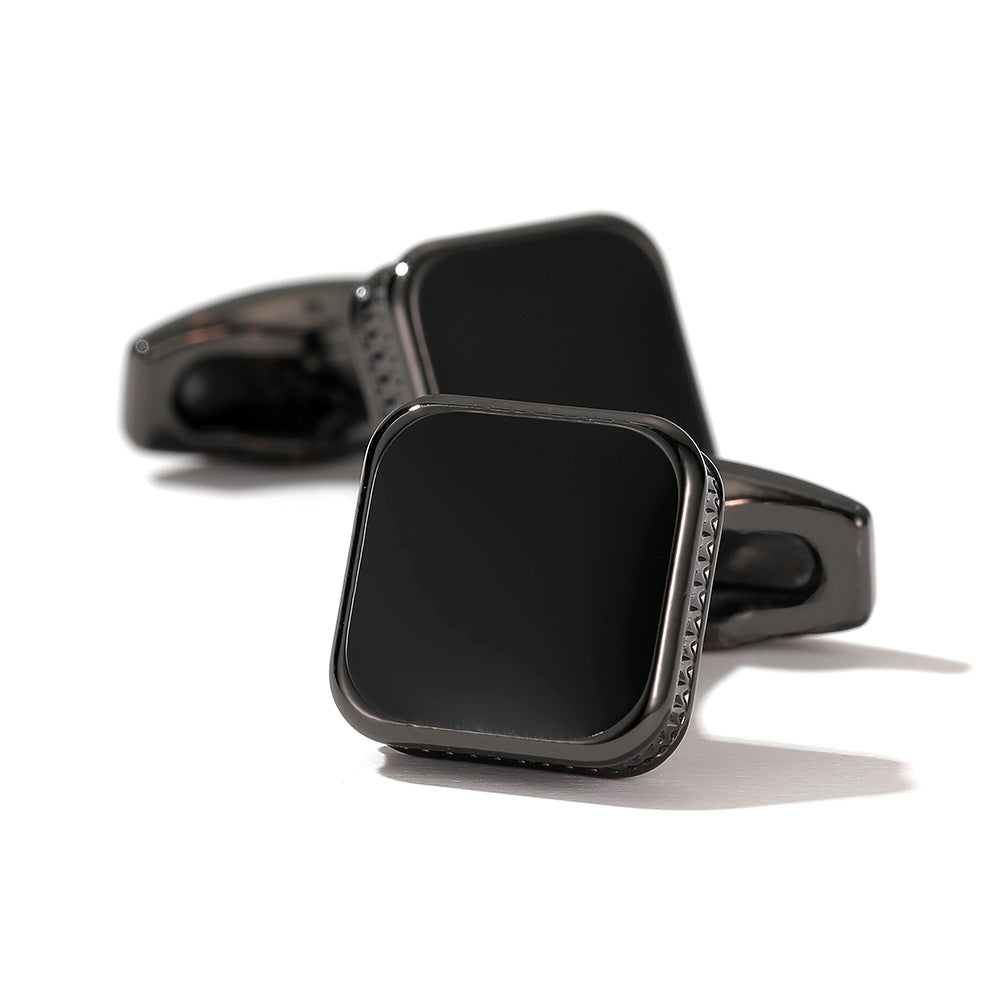 Men's Cufflinks Fashion Square Drop Oil Simple 4 Colors