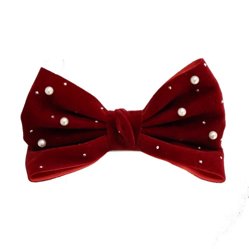 SpringSummer Kids Hair Clip With Three-Dimensional Pearl Big Bow