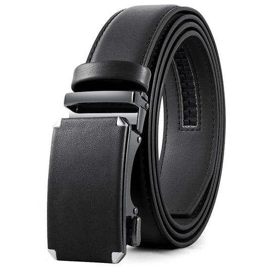 Men's Automatic Alloy Buckle Cowhide Belt