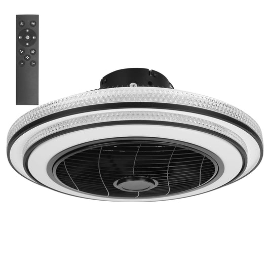 20,5-Zoll-Deckenventilator mit Licht, runder Pendelventilator, 30W LED-Deckenventilator mit 3-stufiger Ventilatorgeschwindigkeit, Fernbedienung, Timer, APP-Steuerung
