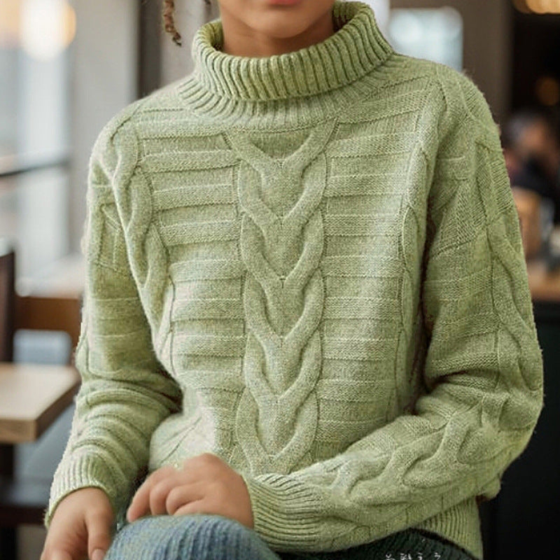 New Semi-high-neck Knit Sweater Stylish Classy And Elegant