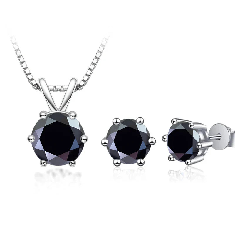 3Ct Moissanit Halskette Ohrringe Set 925 Sterling Silber GRA Zertifikat Hochzeit