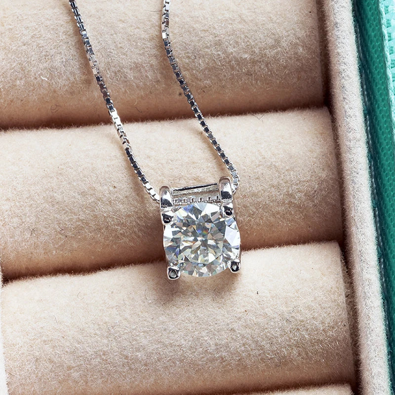 3 Karat D-Farbe Moissanit Halskette & Ohrringe Set Sterlingsilber 925 Brautgeschenk