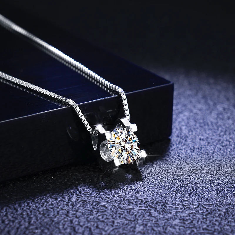 3 Karat D-Farbe Moissanit Halskette & Ohrringe Set Sterlingsilber 925 Brautgeschenk