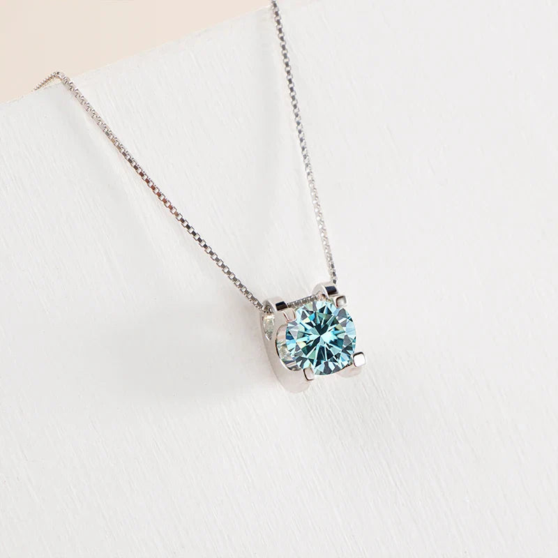 3 Karat D-Farbe Moissanit Halskette & Ohrringe Set Sterlingsilber 925 Brautgeschenk