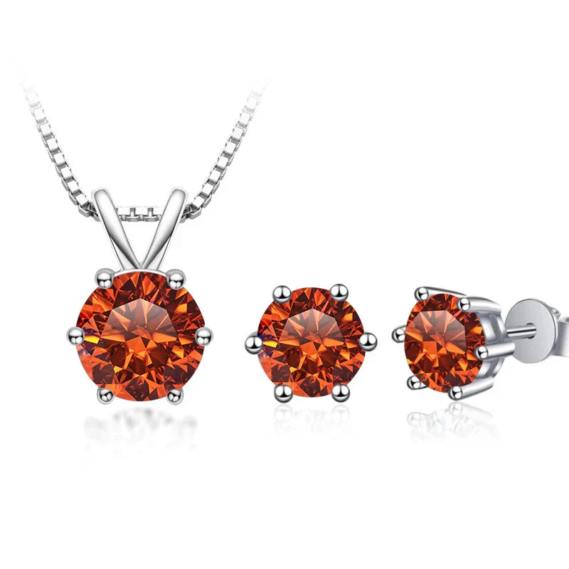 3Ct Moissanit Halskette Ohrringe Set 925 Sterling Silber GRA Zertifikat Hochzeit