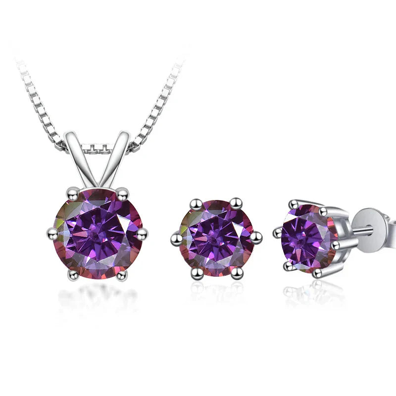 3Ct Moissanit Halskette Ohrringe Set 925 Sterling Silber GRA Zertifikat Hochzeit