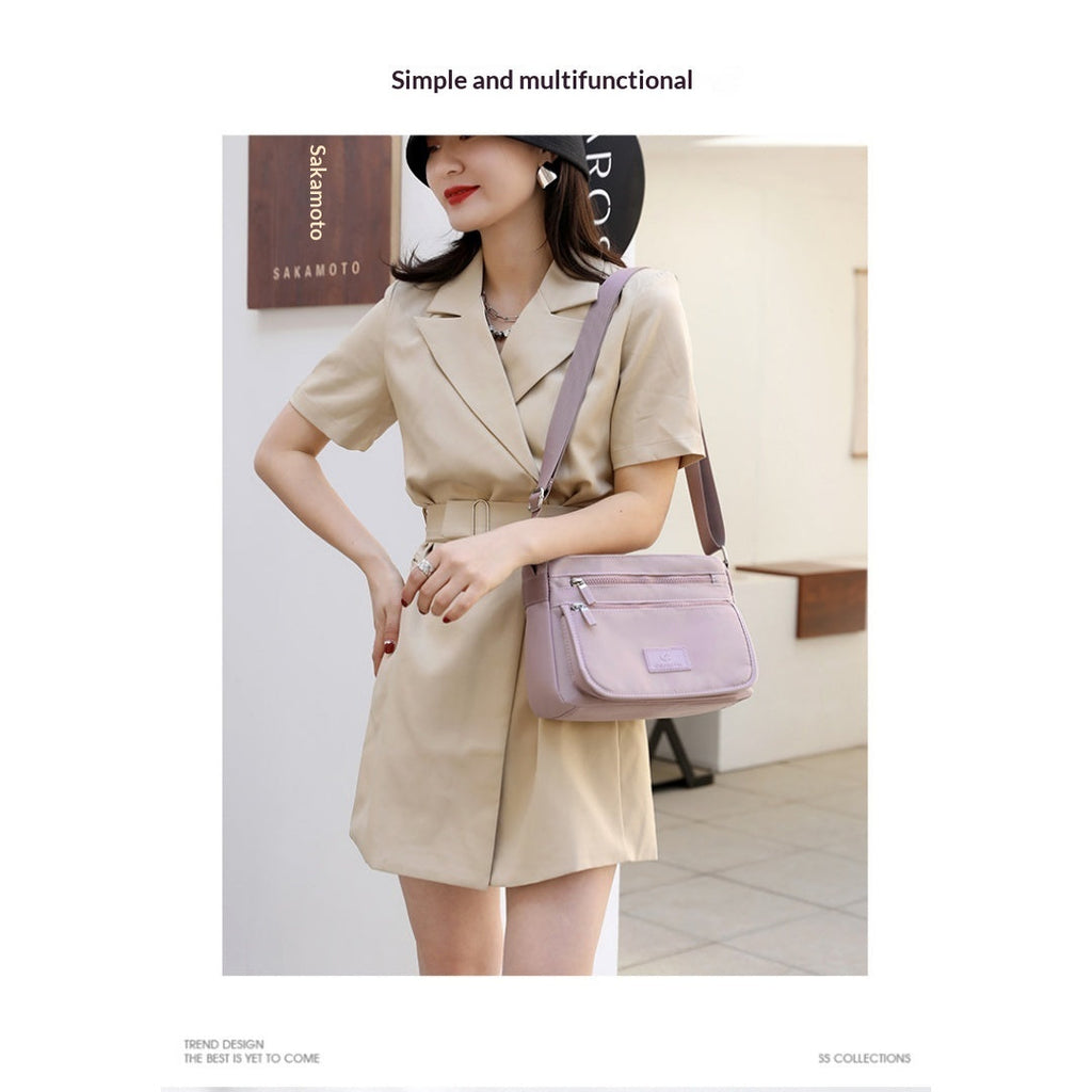 Foreign Trade Women's Bags 2026 New Trendy Shoulder Bag Waterproof Nylon Bag Multi-Layer Crossbody Bag Korean Style Versatile Backpack