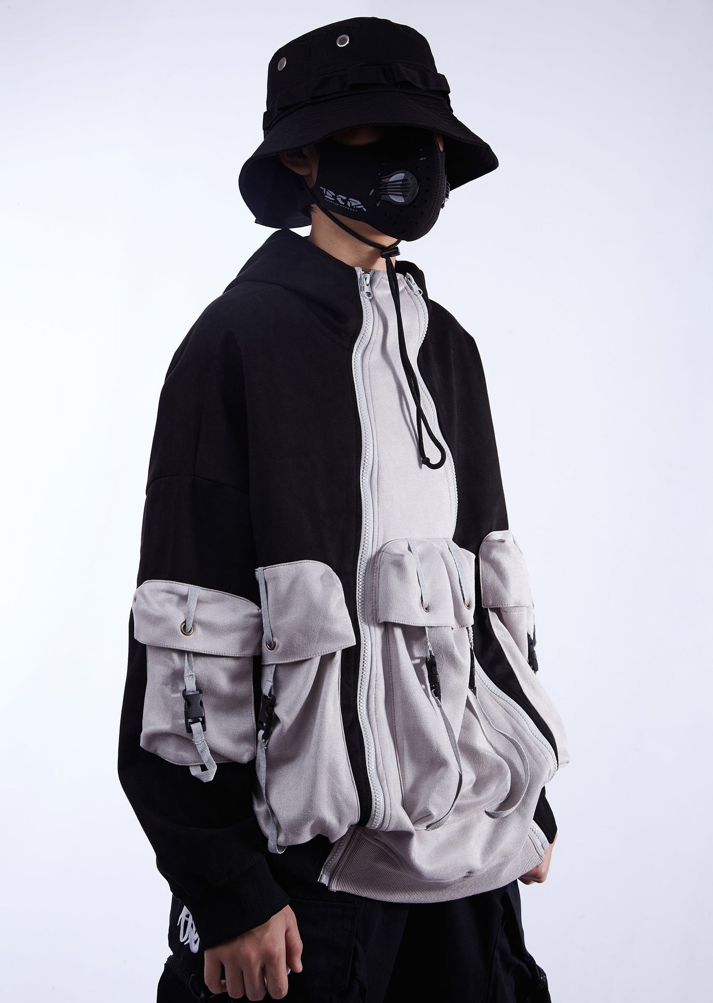 YEH1 Sweat à capuche fonctionnel patchwork