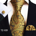 Paisley Tie Square Scarf Pocket Square Cufflinks Three-piece Set