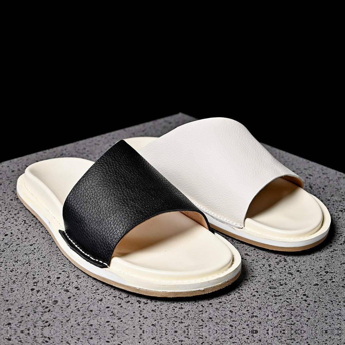 Mens Outdoor Casual Sandals Non-slip Trendy Beach Slide Sandals