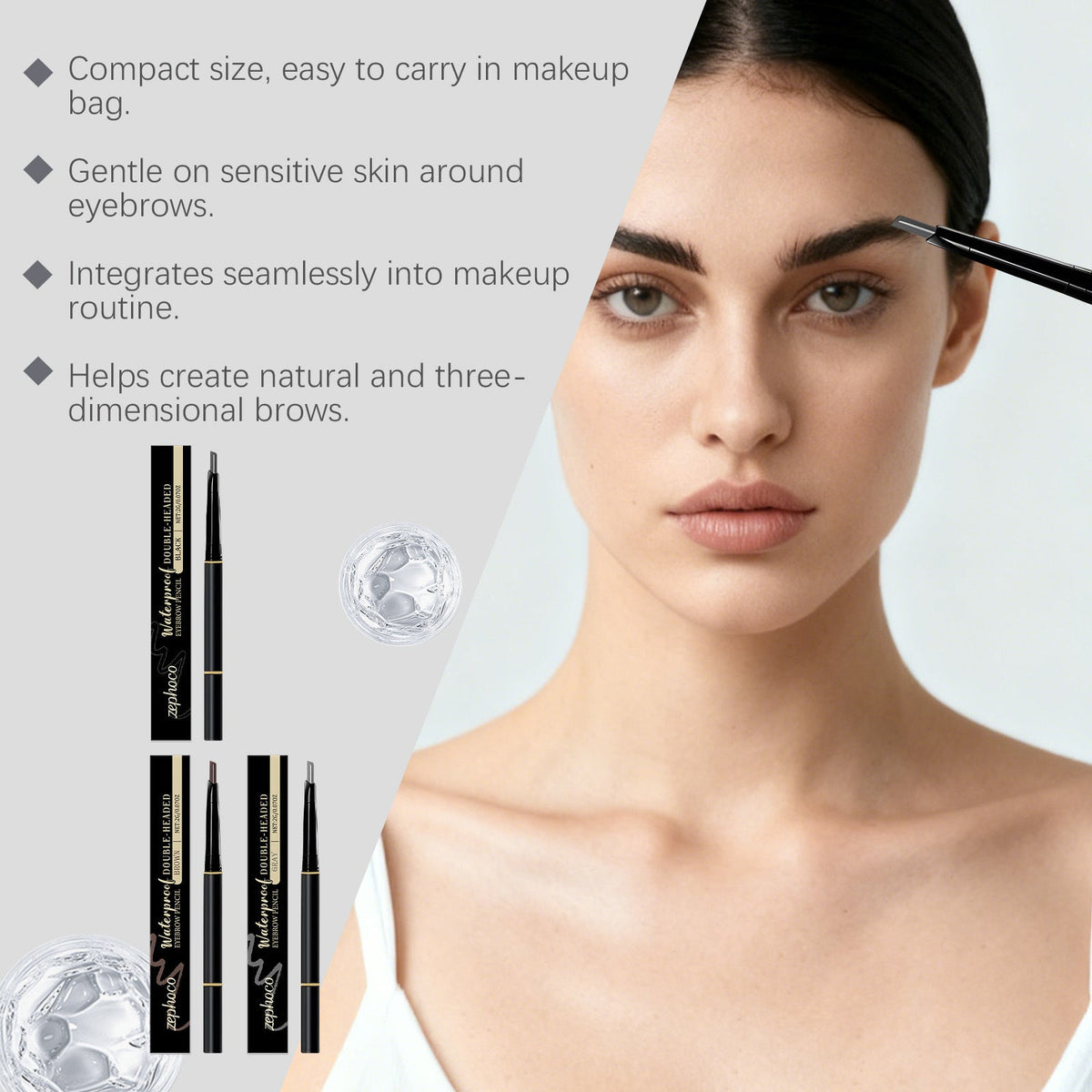 Double-ended Long-lasting Color-enhancing Eyebrow Pencil
