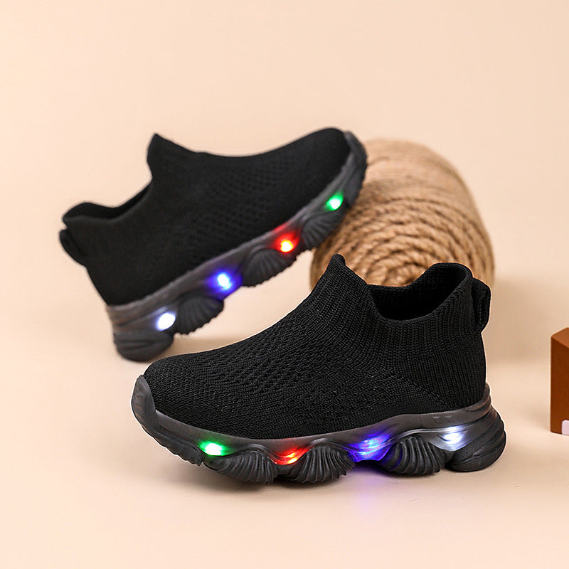 Light-up Baby Ultra-lightweight Knitted Breathable Soft-soled Shoes