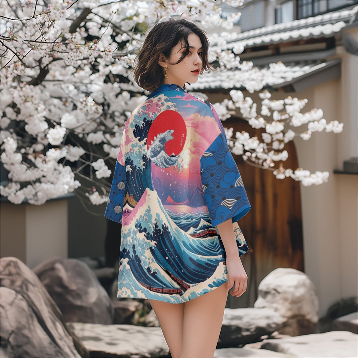K24 Kimono Blaue Wellen