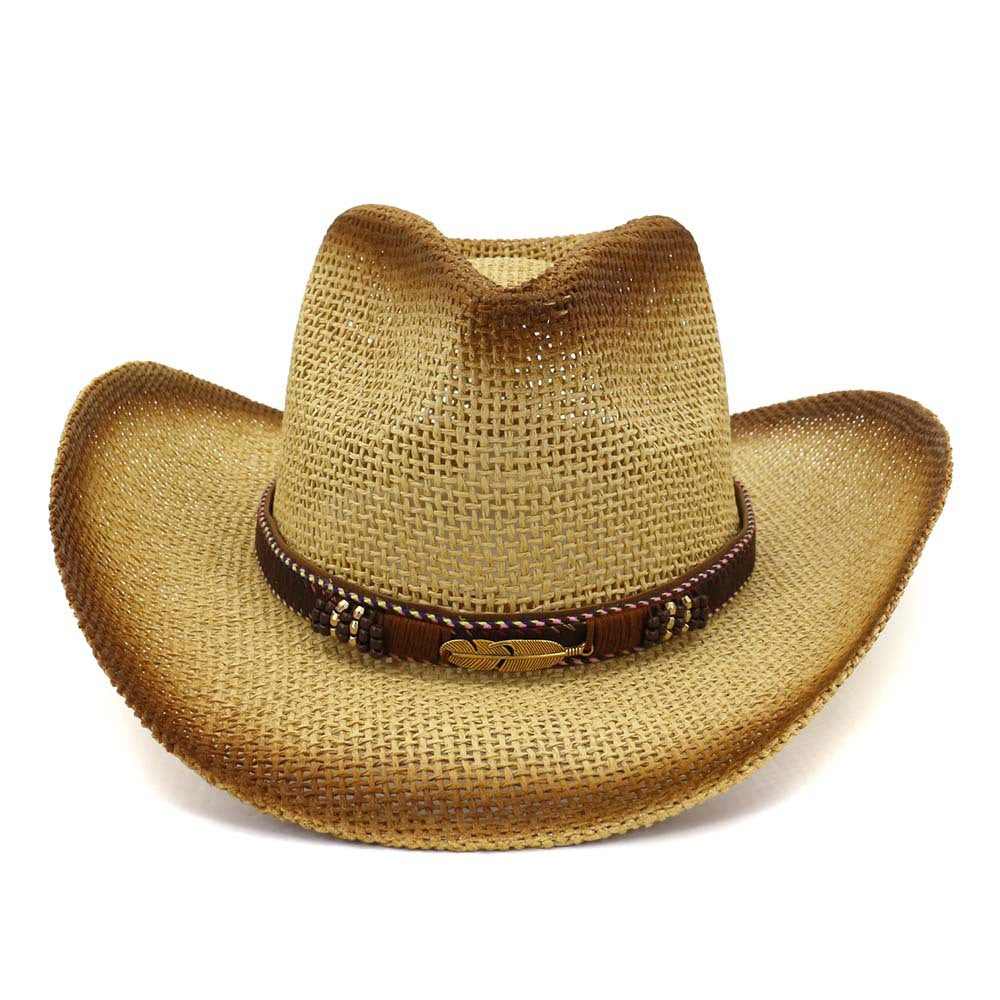 Western Spray Paint Straw Cowboy Hat Beach Hat