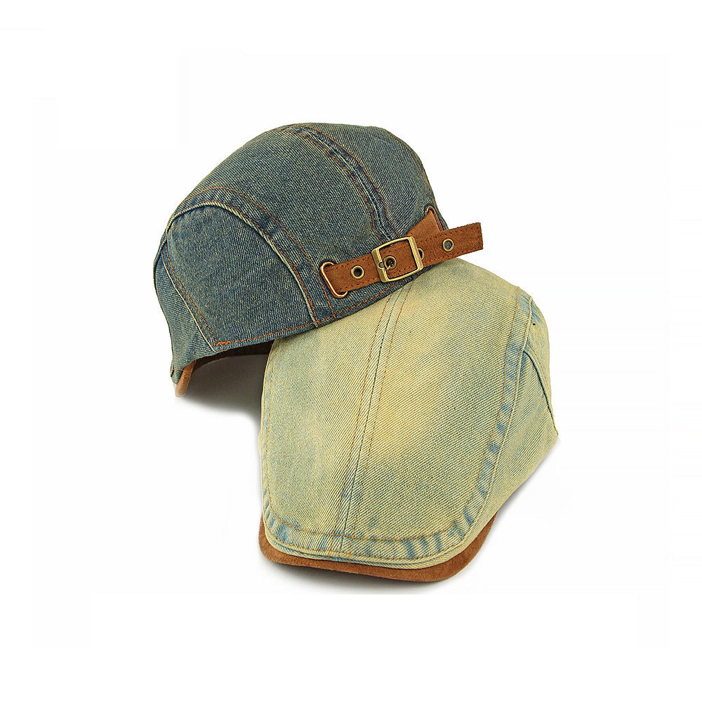 Men's And Women's Identical Distressed Suede Bag Edge Retro Workwear Style Forward Hat Suitable For Outdoor Camping, Weekend Shopping