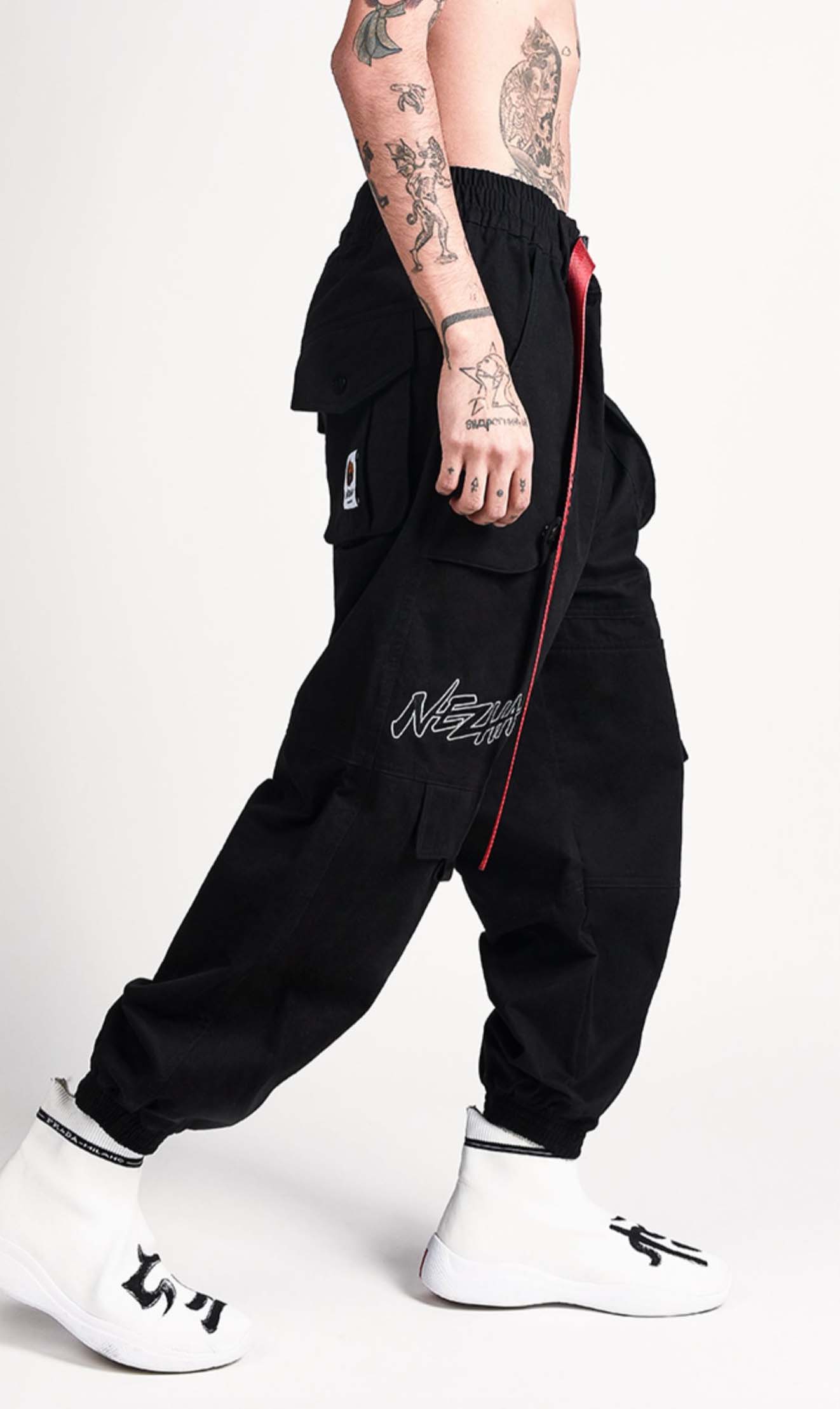 IBP332 Yin Yang Schwarze Cargohose