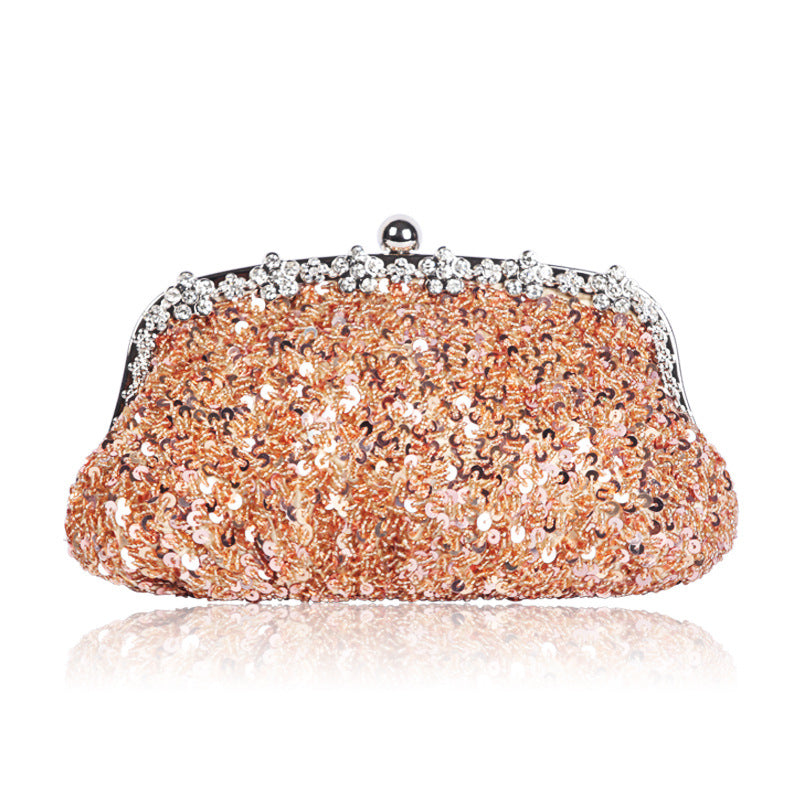 Diamond-encrusted Fully Beaded And Sequined Tote Bagshoulder Or Crossbodyvintage Bead-embroidered Design