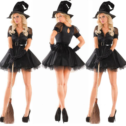 New Halloween Black Lace Witch Costumes Witch Outfits